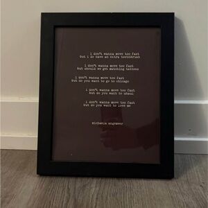 Michaela Angemeer Poem Wall Art Poetry Framed